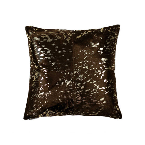 18" X 18" X 5" Gold And Chocolate Quattro  Pillow