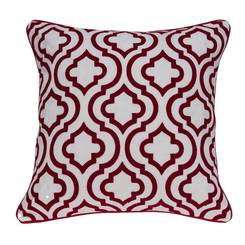 20" X 7" X 20" Transitional Red And White Accent Pillow Cover With Poly Insert