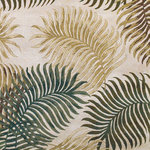 3'X5' Natural Beige Hand Tufted Tropical Leaves Indoor Area Rug