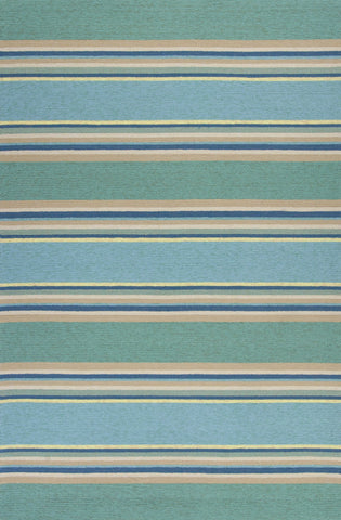 5' X 7' Ocean Stripes Uv Treated Indoor Outdoor Area Rug