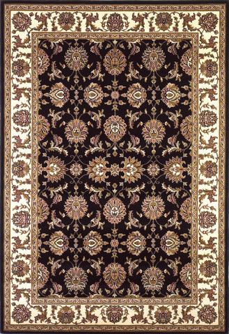 2'X3' Black Ivory Machine Woven Floral Traditional Indoor Accent Rug