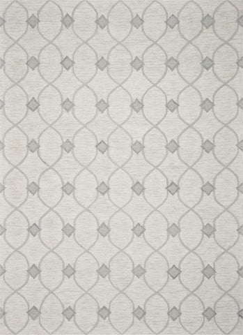 2'X4' Ivory Hand Tufted Ogee Indoor Accent Rug