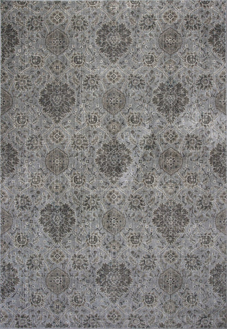 2'X4' Silver Machine Woven Floral Traditional Allover Indoor Accent Rug