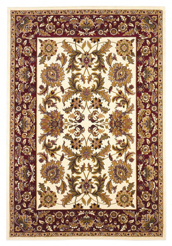 2' X 8' Ivory Or Red Traditional Bordered Runner Rug