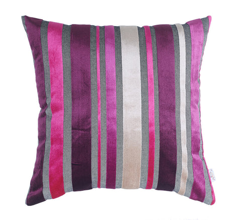 Set Of 2 Purple Varigated Stripe Decorative Pillow Covers