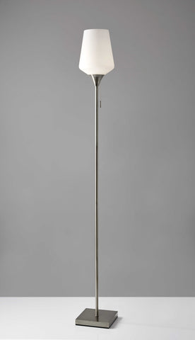 71" Torchiere Floor Lamp With White Bowl Shade