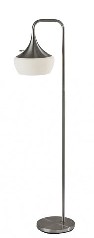 64" Task Floor Lamp With White Bowl Shade 64" Task Floor Lamp With White