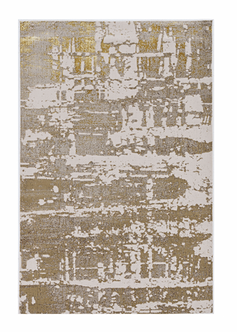 10'X13' Ivory Gold Machine Woven Abstract Indoor Area Rug