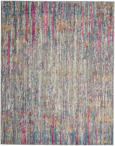 8' X 10' Pink And Ivory Abstract Power Loom Area Rug