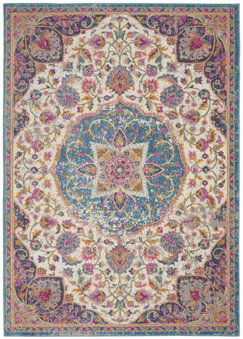 5' X 7' Pink And Green Dhurrie Area Rug