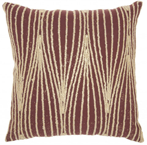 Contemporary Handcrafted Maroon Accent Throw Pillow Contemporary