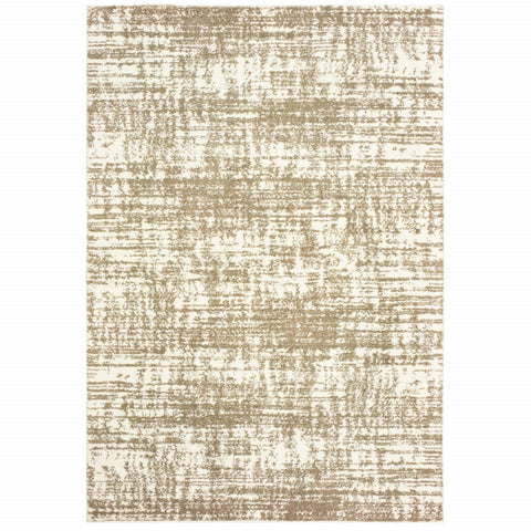 2���X3��� Ivory And Gray Abstract Strokes Scatter Rug
