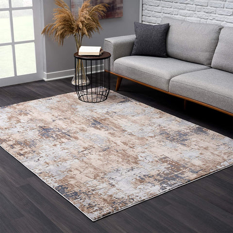 3' X 5' Beige Abstract Dhurrie Area Rug