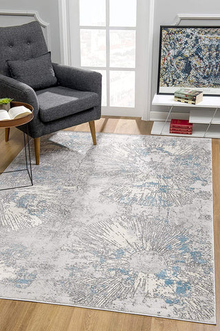 3' X 5' Blue Abstract Dhurrie Area Rug