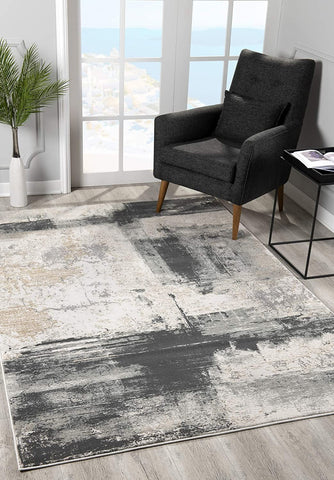 10' Gray And Ivory Abstract Dhurrie Runner Rug