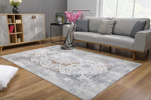 5��� X 8��� Gray Abstract Patterns Area Rug