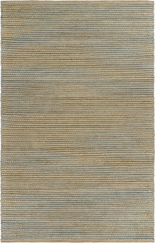 9��� x 12��� Tan and Blue Undertone Striated Area Rug