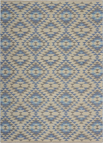 5��� x 7��� Blue Decorative Lattice Area Rug