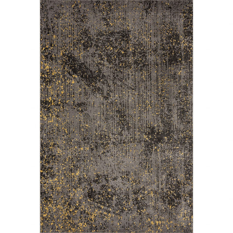 8��� x 10��� Gray and Yellow Abstract Sprinkle Area Rug