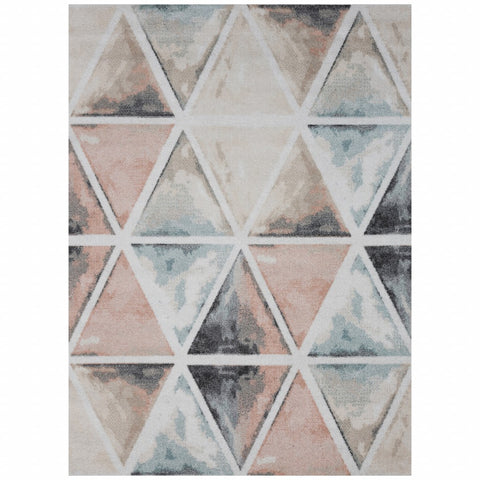 5��� x 7��� Ivory Watercolored Prism Area Rug