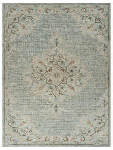 9' X 12' Blue Wool Hand Tufted Area Rug