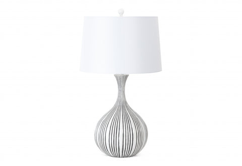 Set of 2 White and Gray Modern Table Lamps Set of 2 White and Gray Modern