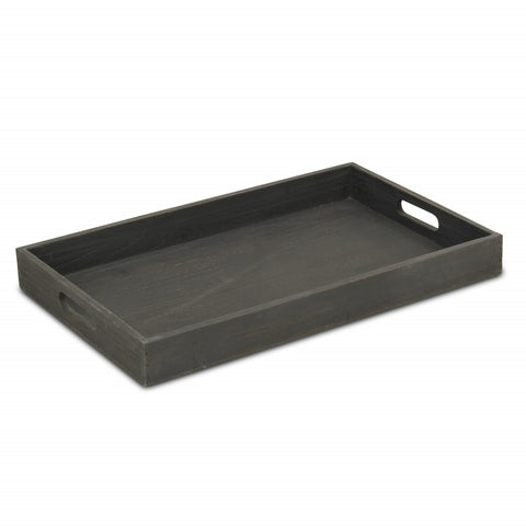 19" Black Minimalist Wooden Tray