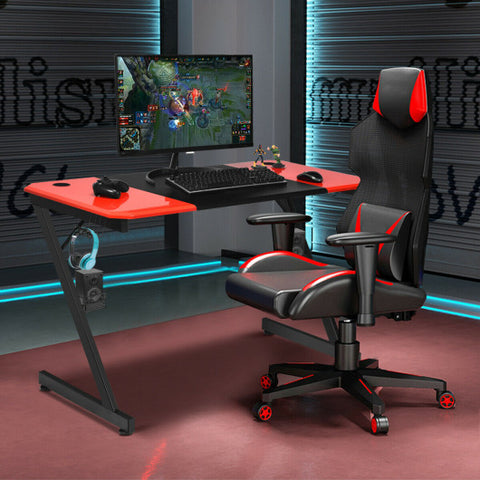 Computer Gaming Desk with Large Carbon Fiber Surface Computer Gaming Desk