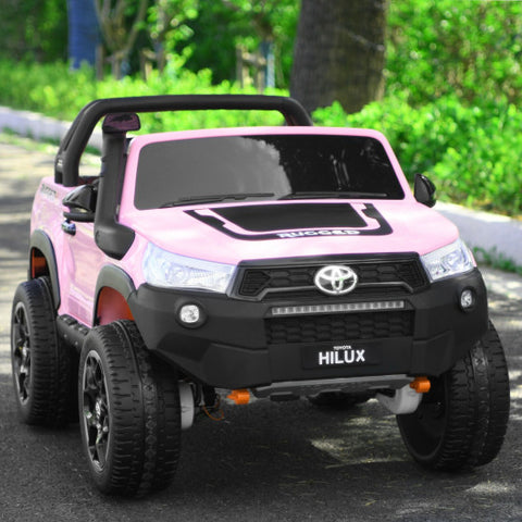 2*12V Licensed Toyota Hilux Ride On Truck Car 2-Seater 4WD with Remote Pink