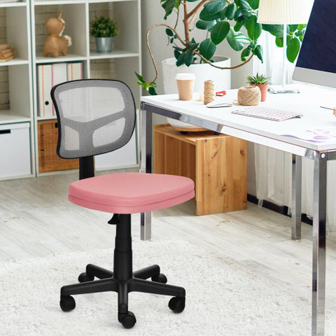 Armless Computer Chair with Height Adjustment and Breathable Mesh for Home