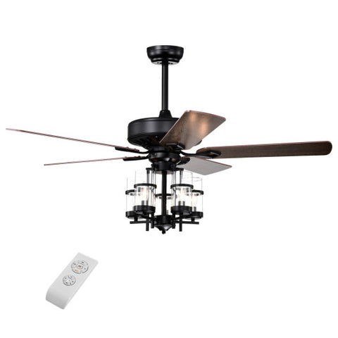 50 Inch Noiseless Ceiling Fan Light with Explosion-proof Glass