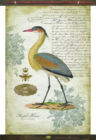 Yellow Vintage Heron Tapestry Wall D��cor