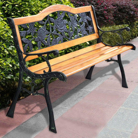 Park Garden Iron Hardwood Furniture Bench Porch Path Chair Park Garden Iron