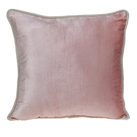 Reversible Ivory and Pink Square Velvet Throw Pillow