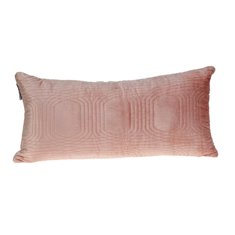 Quilted Velvet Pink Lumbar Throw Pillow