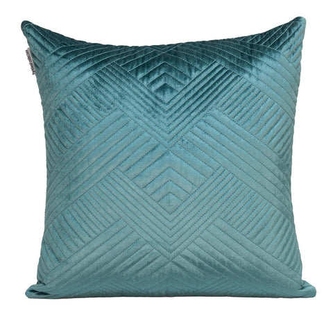 Transitional Teal Quilted Throw Pillow