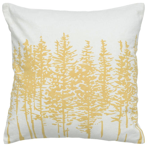 Yellow Ivory Grove of Trees Down Throw Pillow