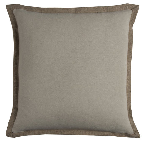 Dusty Gray and Natural Jute Throw Pillow