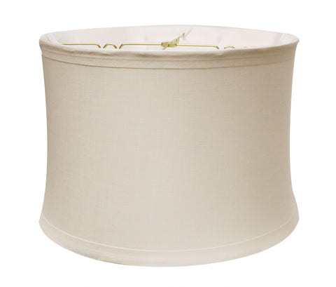 17" Snow Drum Trimmed Linen Lampshade