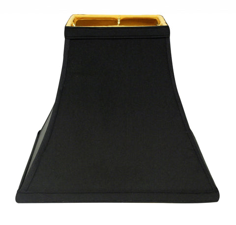 10" Black with Gold Lining Square Bell Shantung Lampshade