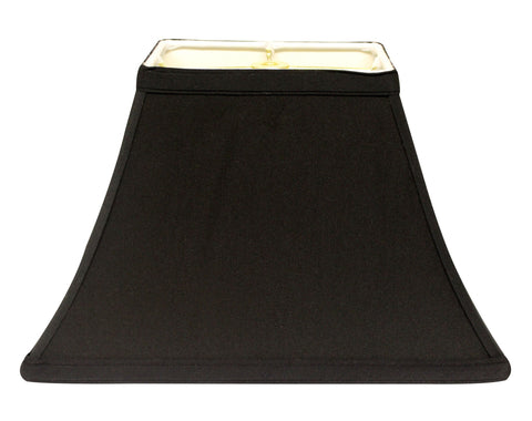 14" Black with White Lining Rectangle Bell Shantung Lampshade