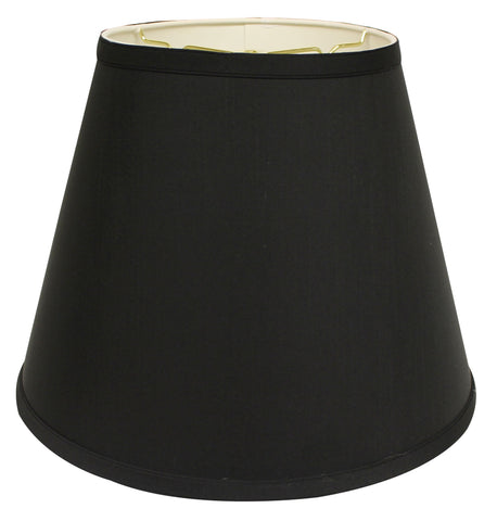 14" Black with White  Empire Deep Slanted Shantung Lampshade