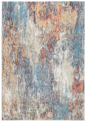 8' X 10' Blue And Beige Abstract Dhurrie Area Rug