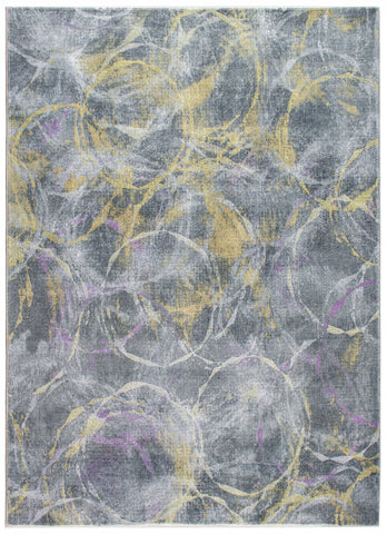 5' X 8' Gray Abstract Dhurrie Area Rug