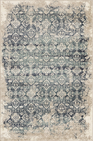 3' X 5' Blue And Ivory Oriental Dhurrie Area Rug
