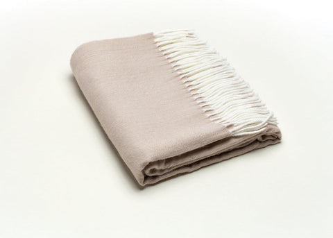 Sand Brown Soft Acrylic Herringbone Throw Blanket