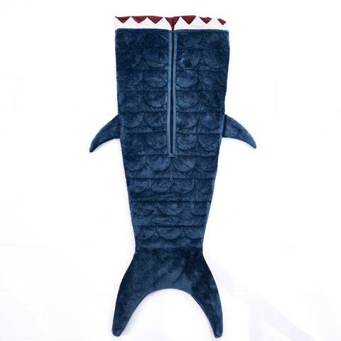 Navy Blue Shark Weighted Throw Blanket