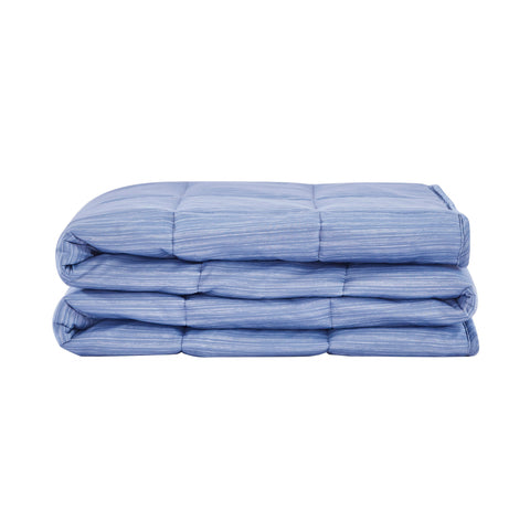 Blue Striped Polar Air Cooling Weighted Thrown Blanket