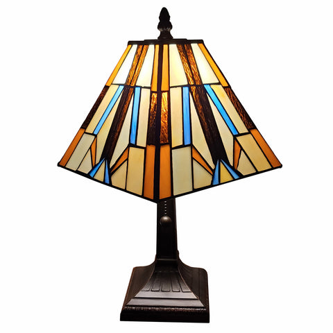 16" Tiffany Style Mission Style Squared Shade Table Lamp