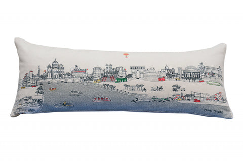 35" White Rome Daylight Skyline Lumbar Decorative Pillow